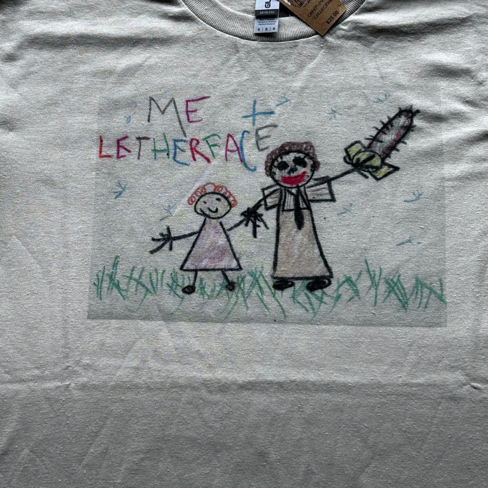 Creep-P Collection Me + Letherface‎ Horror Graphic T-Shirt Gray Medium NEW